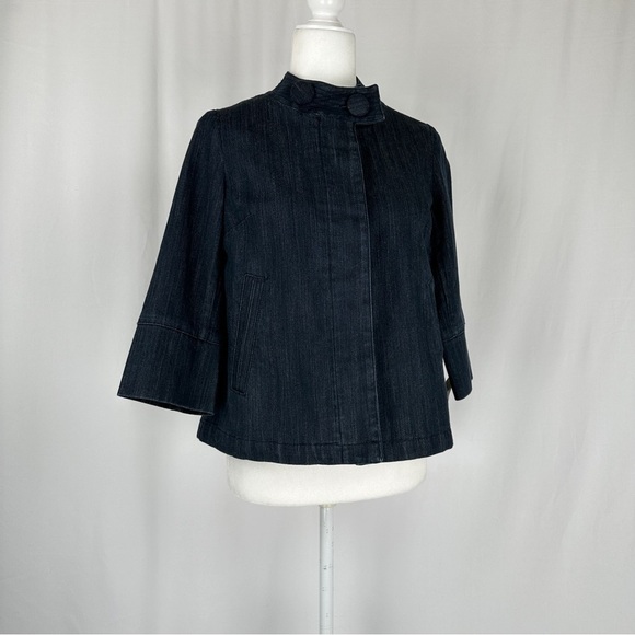 NWT - Talbots Size Petites Women's Box Stretch Cropped Denim Jacket - Picture 3 of 9